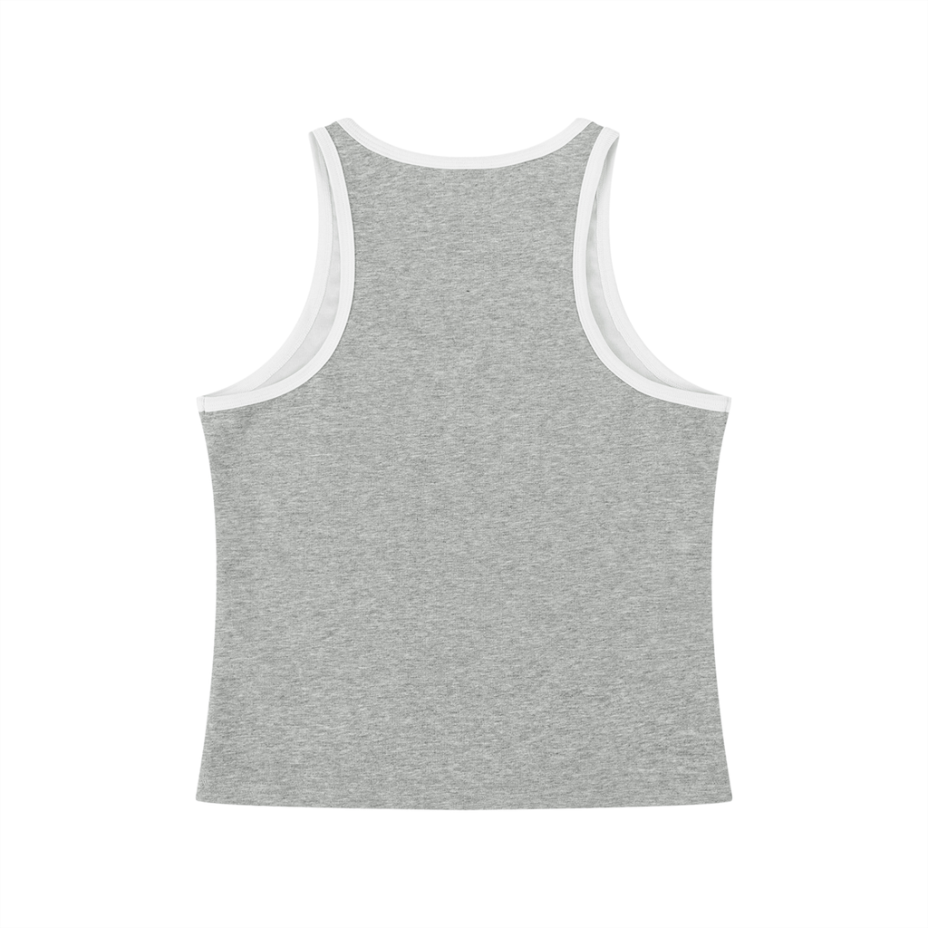 EMPIRE Color Block Cropped Tank Top — Bold Contrast