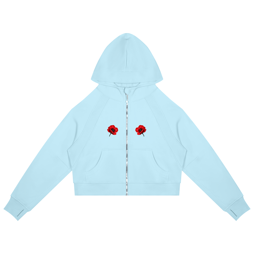 EMPIRE Women's Cropped Zip-Through Hoodie