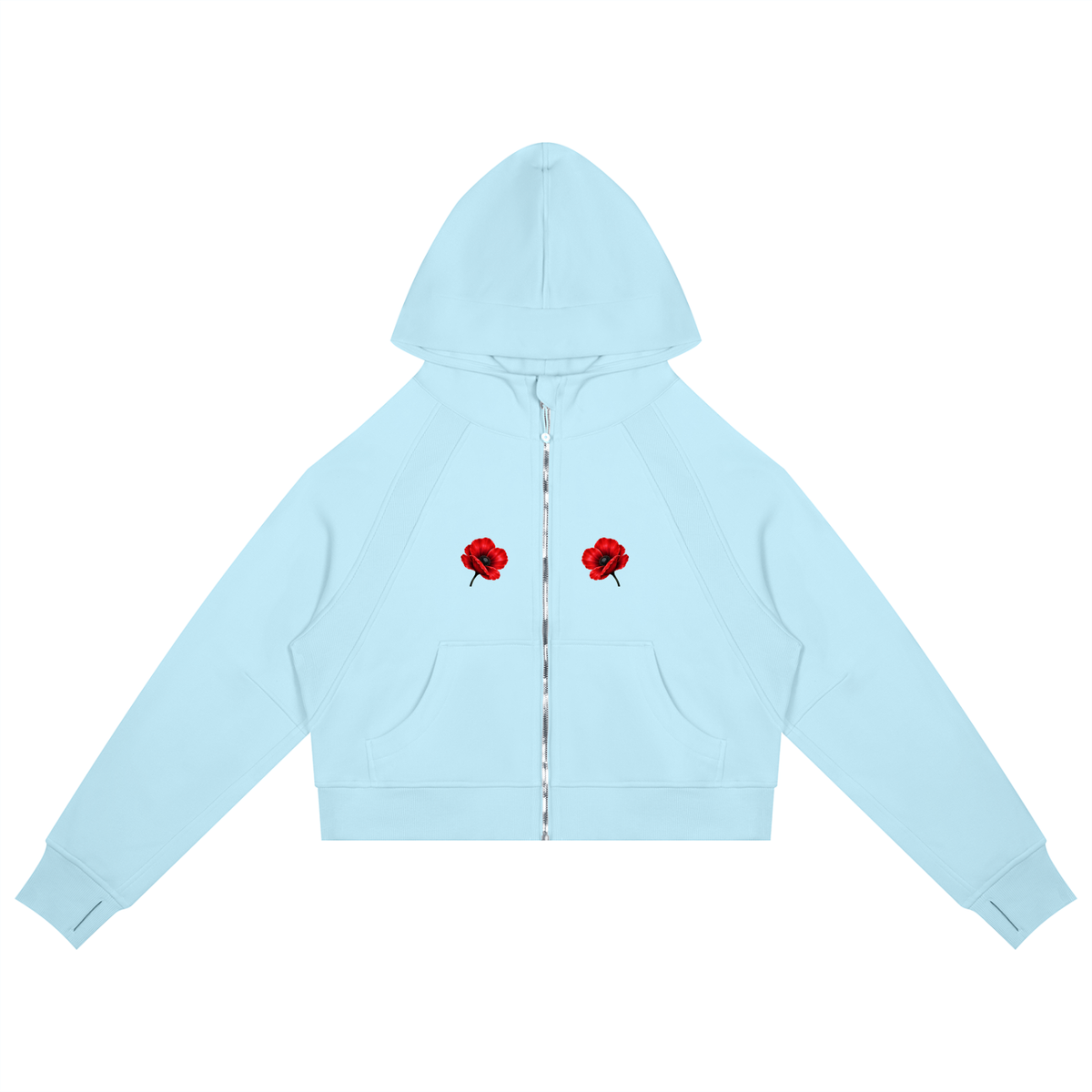 EMPIRE Women's Cropped Zip-Through Hoodie