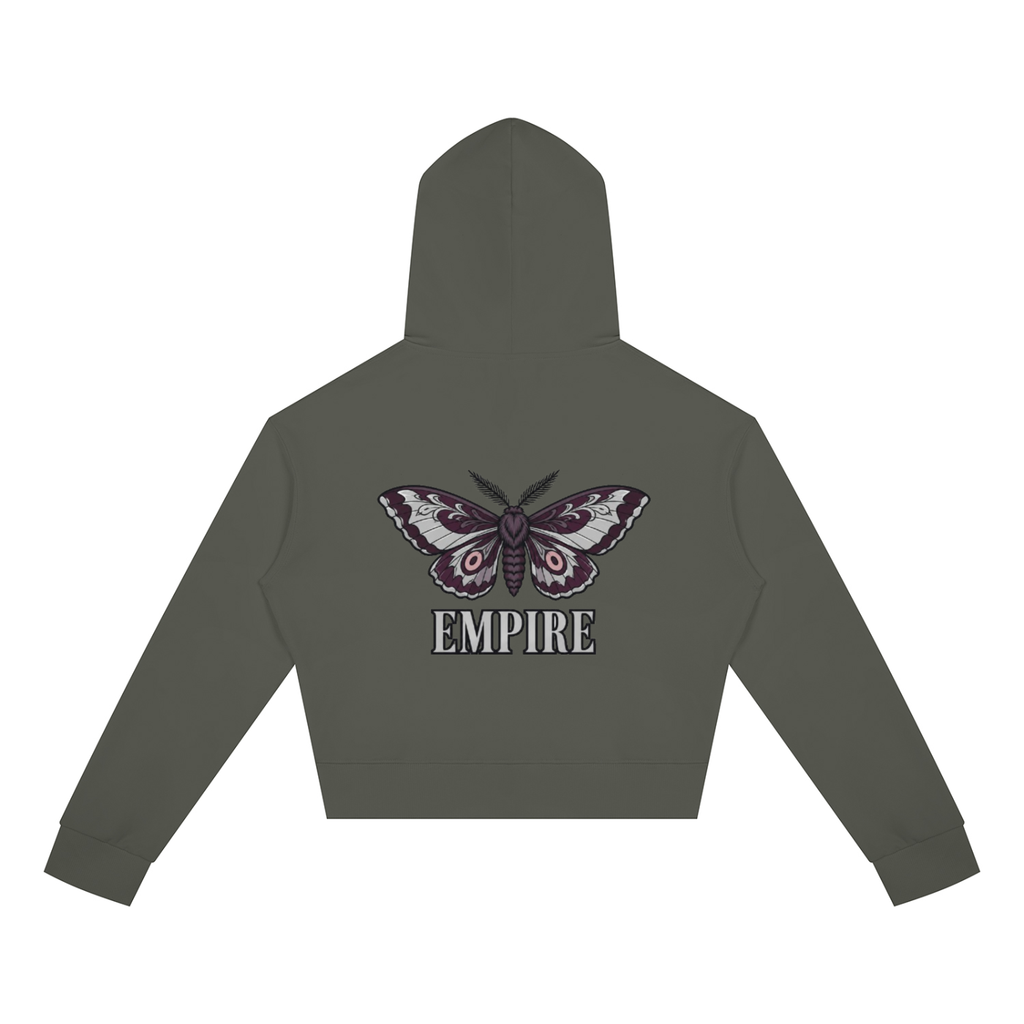 EMPIRE Women's Short Full-Zip Hoodie — Empire Velvet Moth