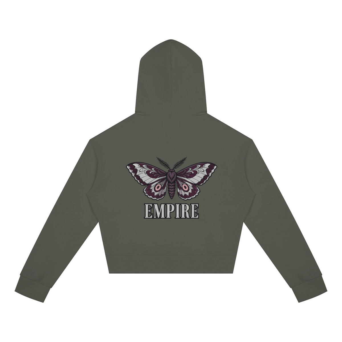EMPIRE Women's Short Full-Zip Hoodie — Empire Velvet Moth