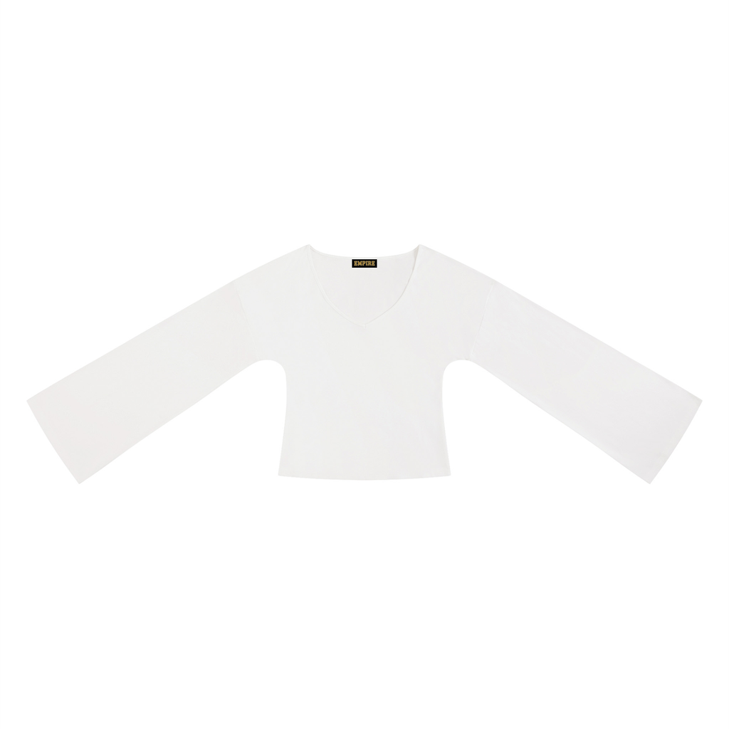 EMPIRE Women's V-Neck Bell-Sleeve Top