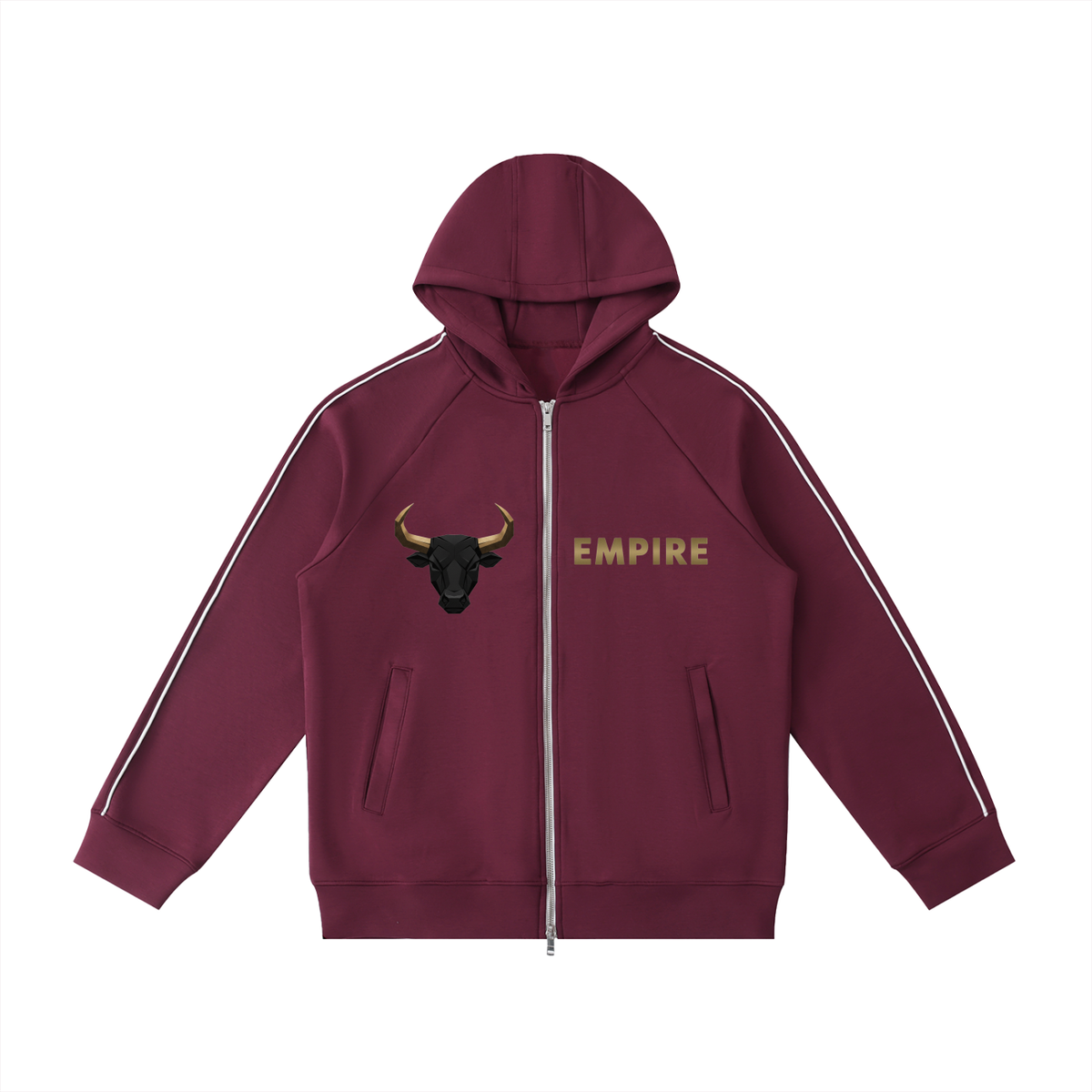 EMPIRE Men’s Raglan-Sleeve Zip Hoodie — Iron Bull