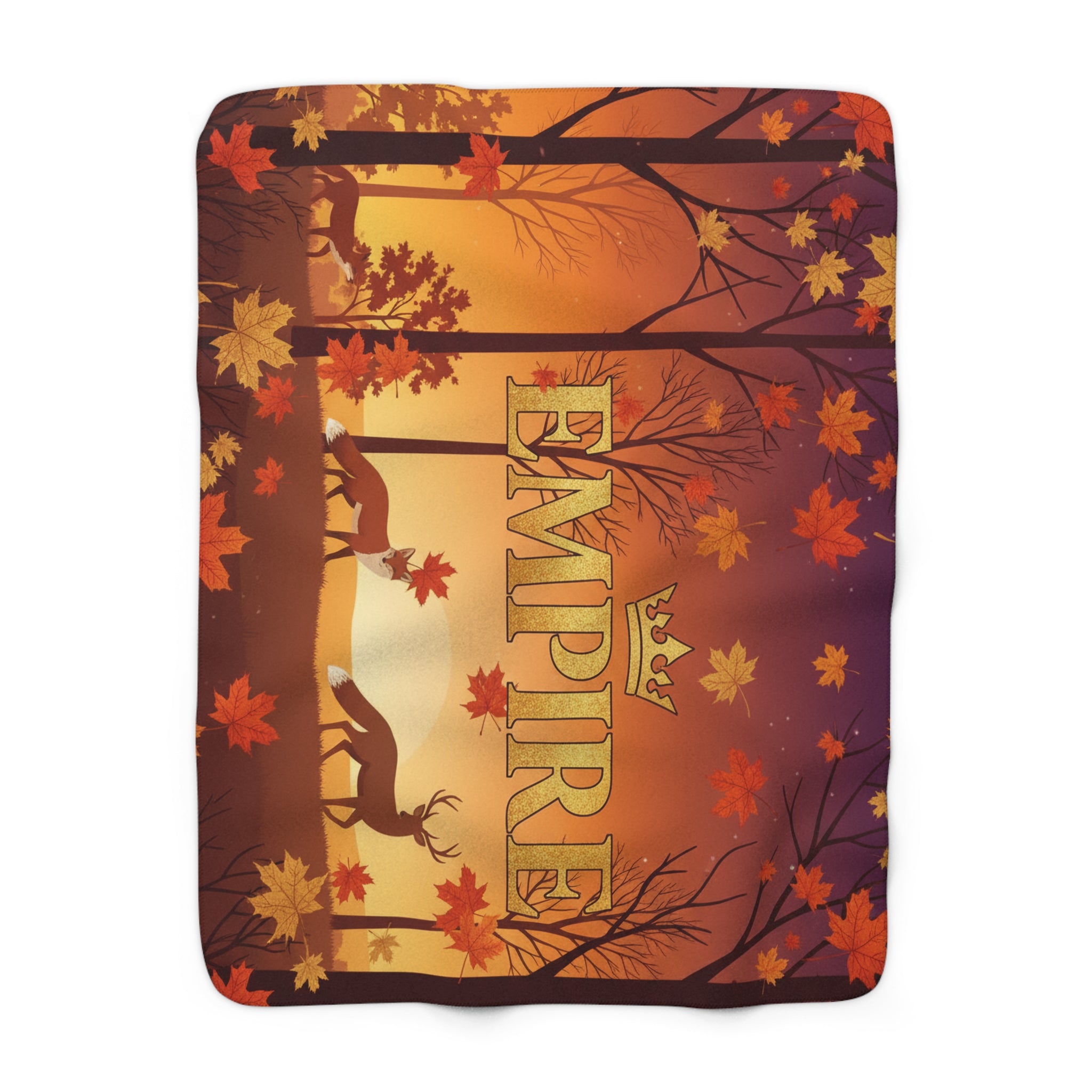 EMPIRE Sherpa Fleece Blanket — Autumn Fall Leaves
