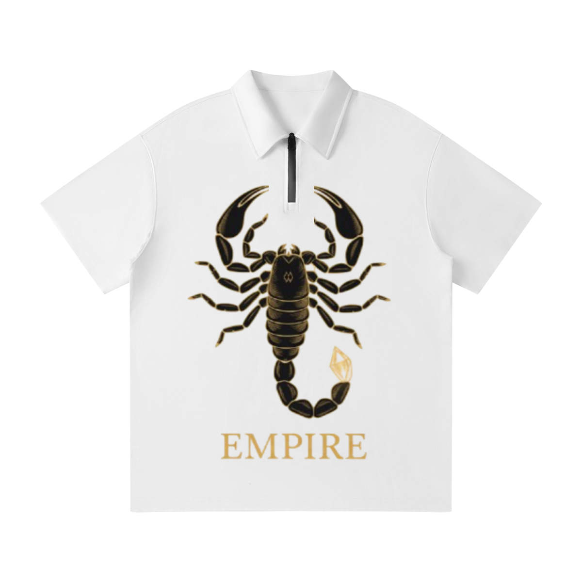 EMPIRE Men’s Quarter-Zip Polo Shirt — Meteor Scorpio