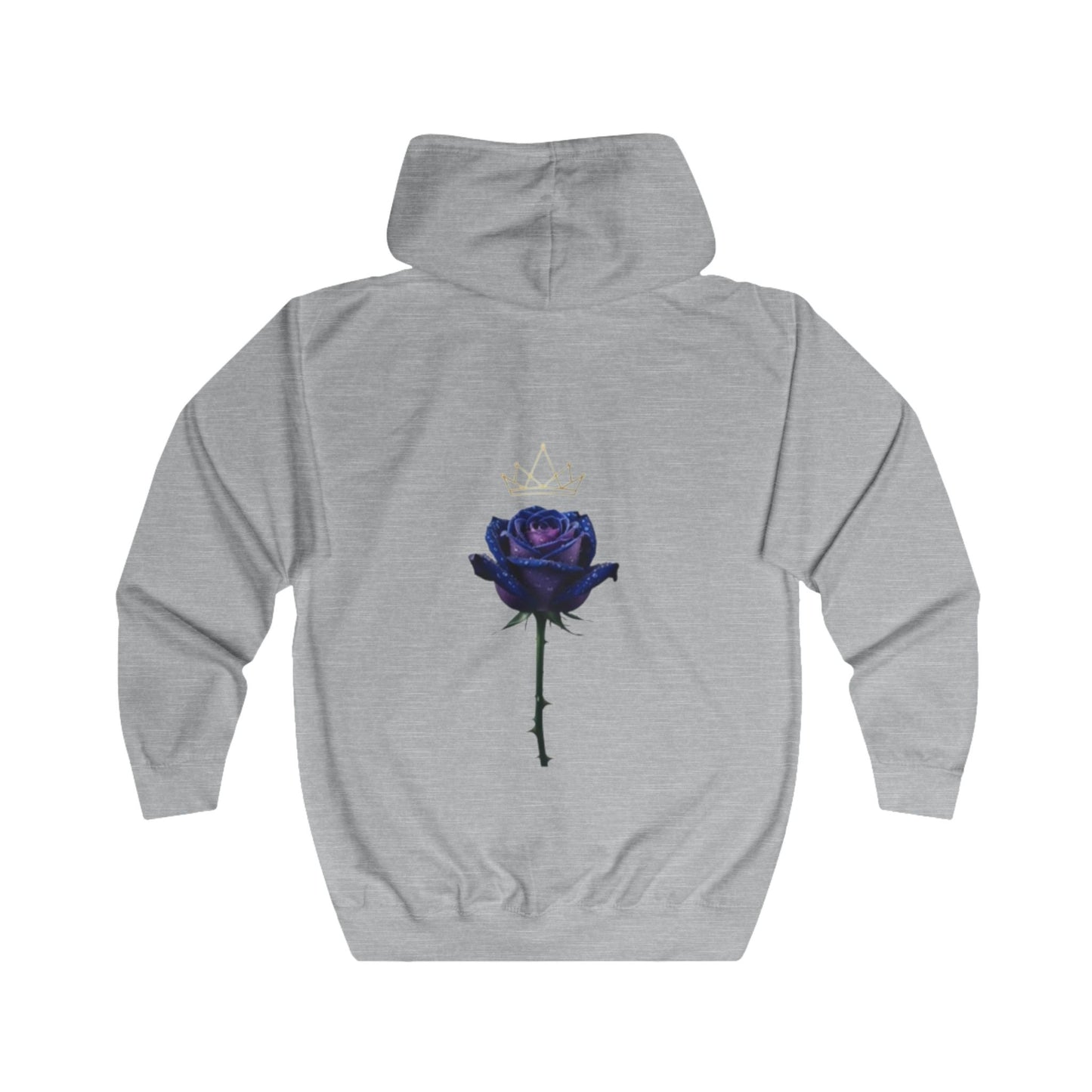 EMPIRE Crown Rose Full Zip Hoodie — Elegant Women's Hoodie