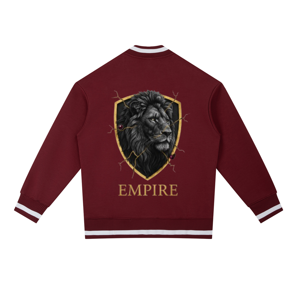 EMPIRE Men’s Contrast Piping Zip Bomber Jacket — Fractured Lion