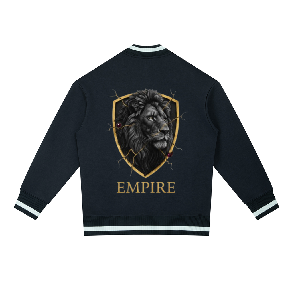 EMPIRE Men’s Contrast Piping Zip Bomber Jacket — Fractured Lion