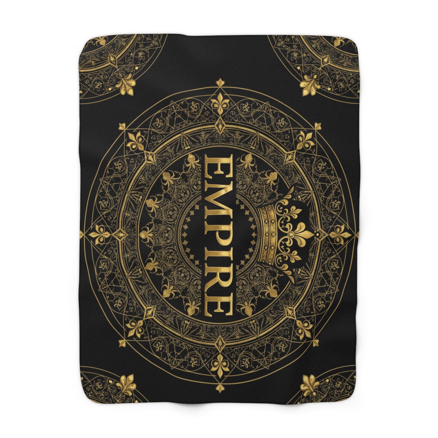 EMPIRE Sherpa Fleece Blanket — Baroque Mandala Gold
