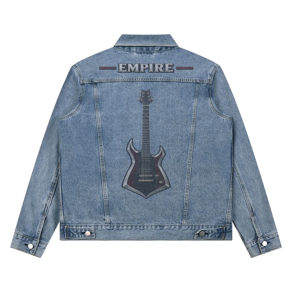 EMPIRE Men’s Vintage-Wash Denim Jacket — Empire Midnight Guitar
