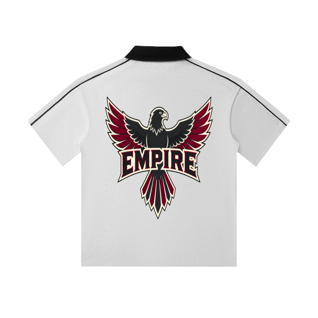 EMPIRE Men’s Contrast-Collar Short-Sleeve Polo — Falcon Strike