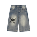 EMPIRE Men Denim Shorts — Vintage Wash Baggy Collection