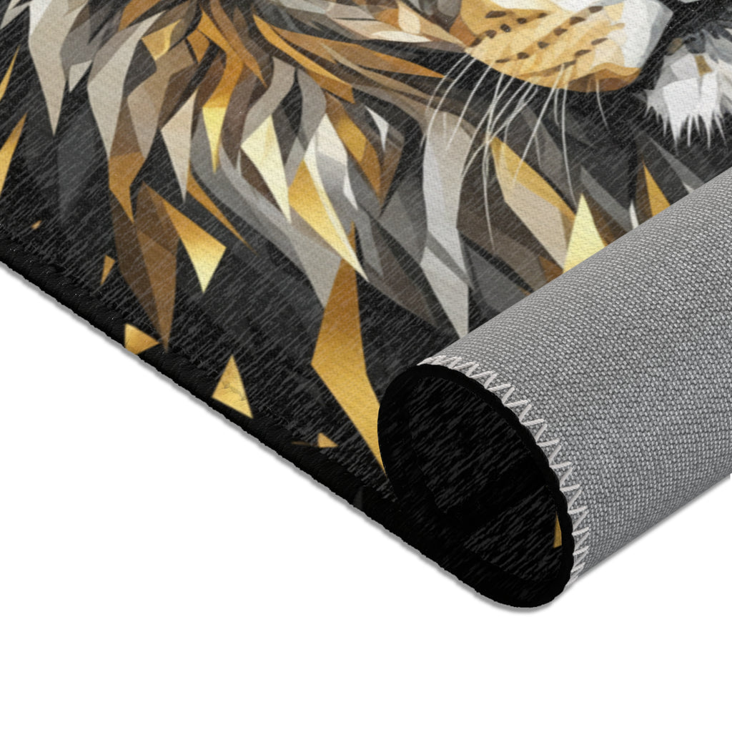 EMPIRE Lion Area Rug — Regal Gold Crowned Lion Decor