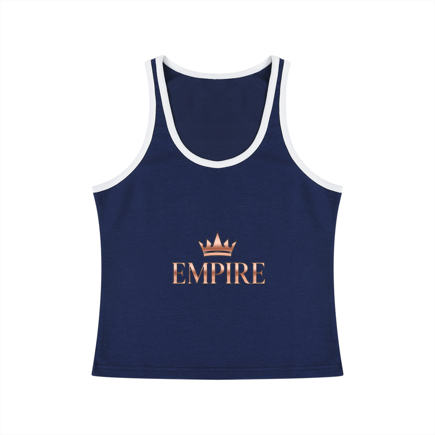EMPIRE Color Block Cropped Tank Top — Bold Contrast