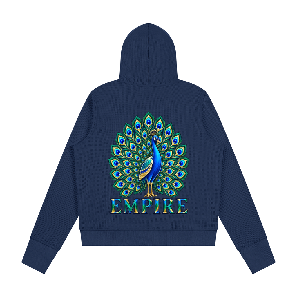EMPIRE Women's Waffle Full-Zip Hoodie — Empire Midnight Peacock