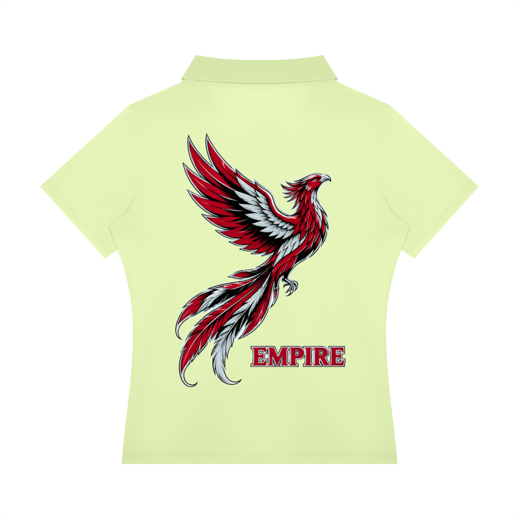 EMPIRE Women's Colour-Block Short-Sleeve Polo — Empire Crimson Phoenix