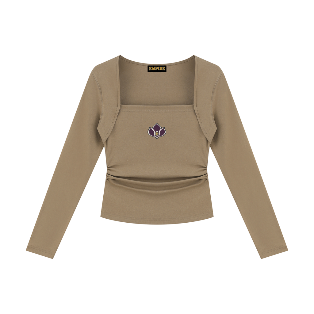 EMPIRE Women's Ruched Square-Neck Top — Empire Onyx Bloom