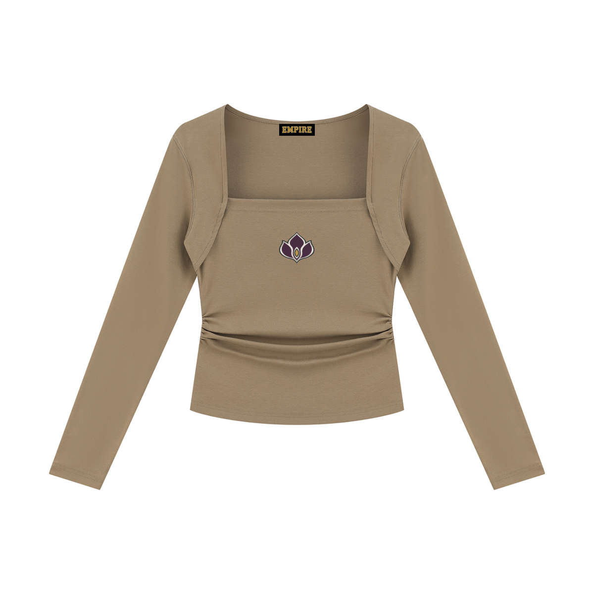 EMPIRE Women's Ruched Square-Neck Top — Empire Onyx Bloom