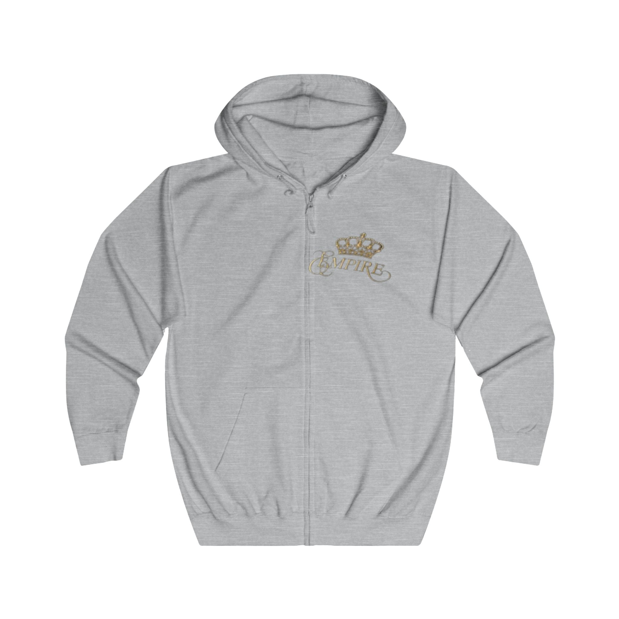EMPIRE Skull Crown Full Zip Hoodie — Bold Men's Edgy Streetwear