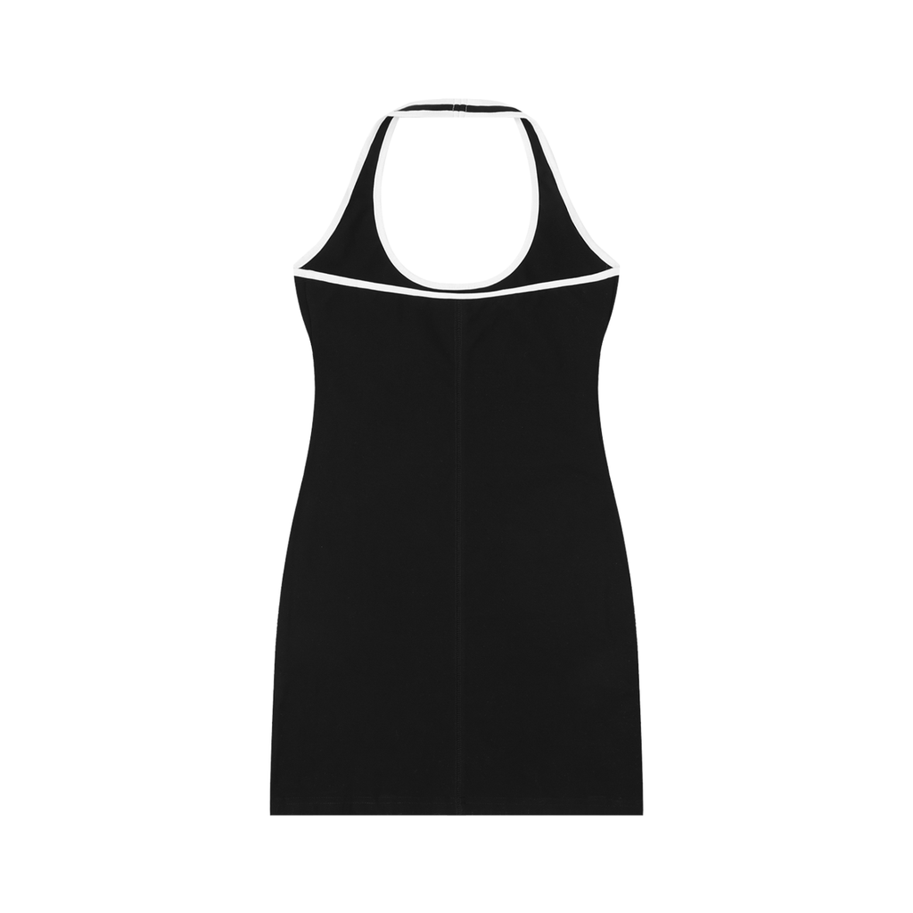 EMPIRE Binding Tight Halter Dress — Contrast Edge