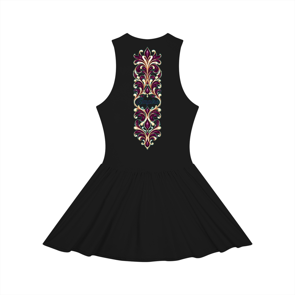 EMPIRE Women's Ruched Full-Zip Dress — Amethyst Filigree