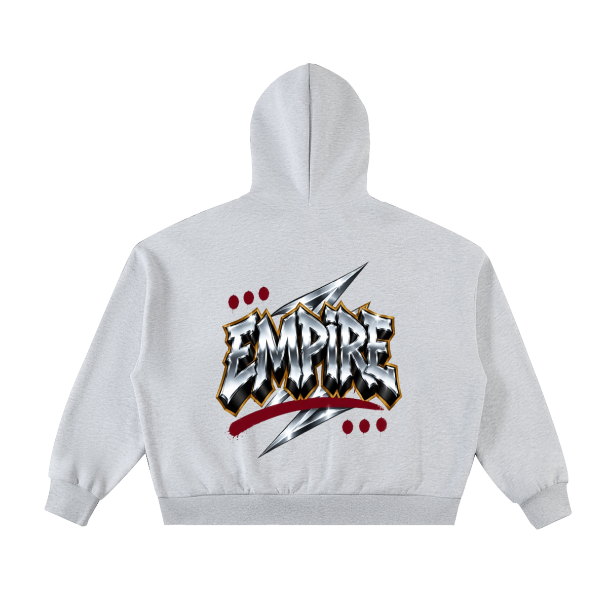 EMPIRE Men’s Cropped Fleece Full-Zip Hoodie — Empire Chrome Tag