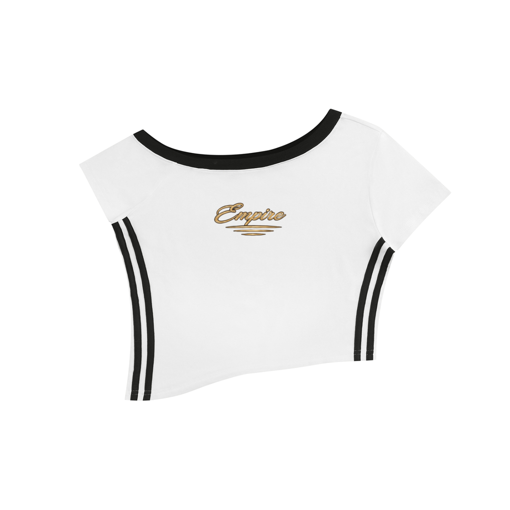 EMPIRE Women's Asymmetric Off-Shoulder Crop Top