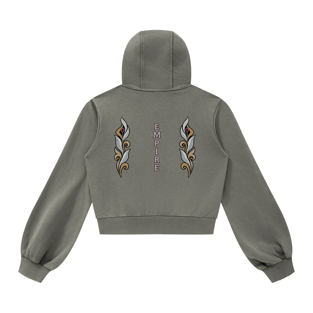 EMPIRE Women's Short Vintage-Wash Zip Hoodie — Empire Ornament