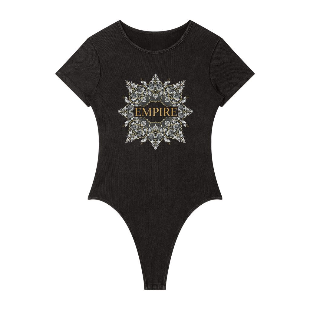 EMPIRE Mineral Wash Crewneck Bodysuit — Premium Women's Essentials