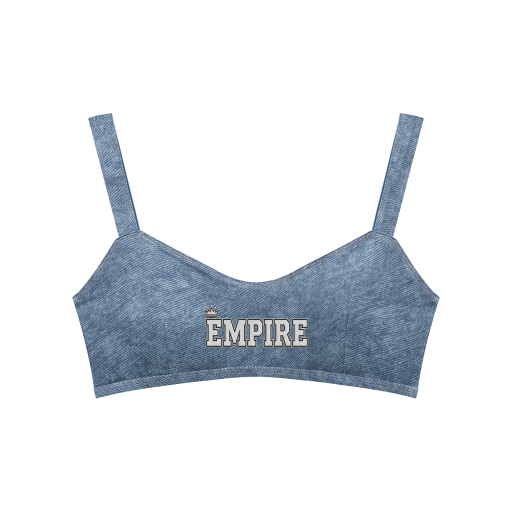 EMPIRE Faux Denim Sports Bra — Premium Women's Activewear