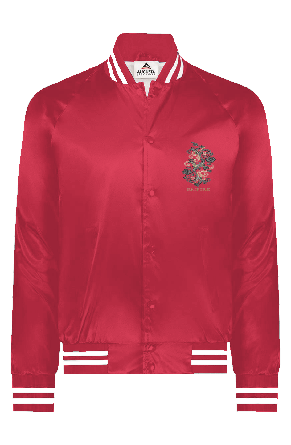 Satin Baseball Varsity Jacket iron flower