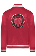 Satin Baseball Varsity Jacket iron flower
