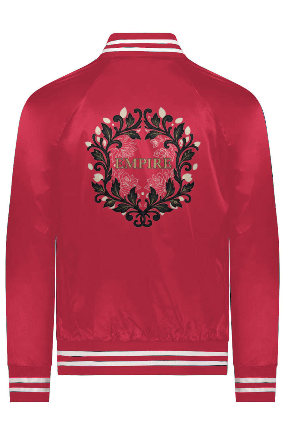 Satin Baseball Varsity Jacket iron flower