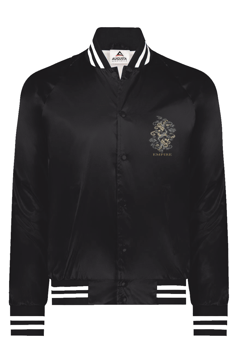 Satin Baseball Varsity Jacket iron flower