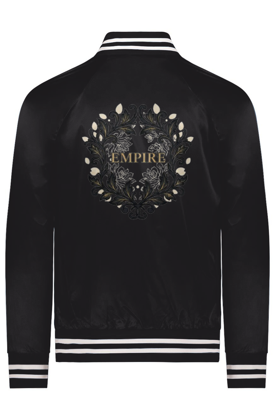 Satin Baseball Varsity Jacket iron flower