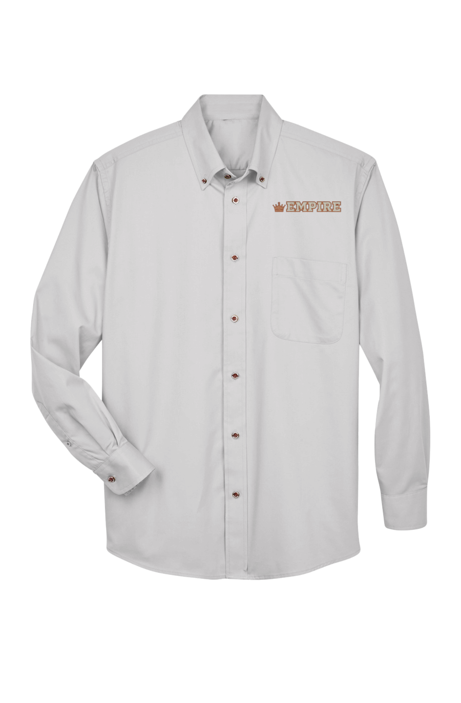 Mens Long Sleeve Twill Shirt crown embroidery