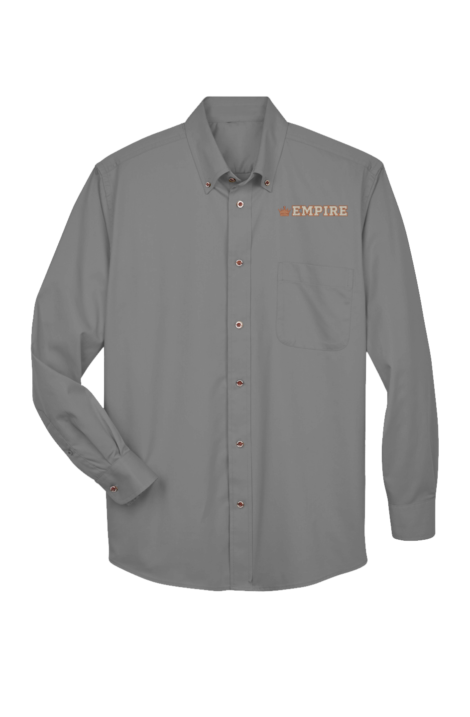 Mens Long Sleeve Twill Shirt crown embroidery