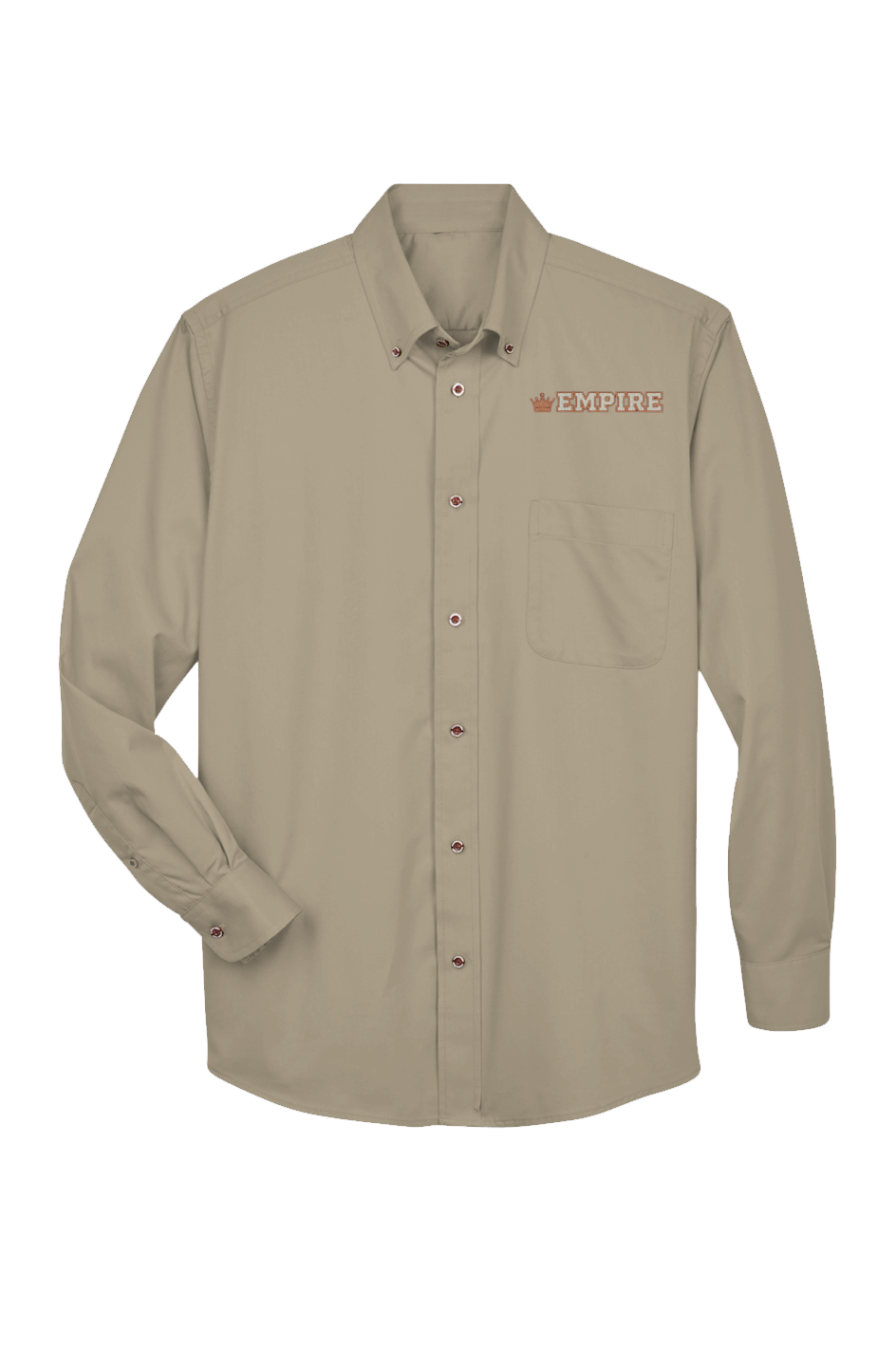 Mens Long Sleeve Twill Shirt crown embroidery