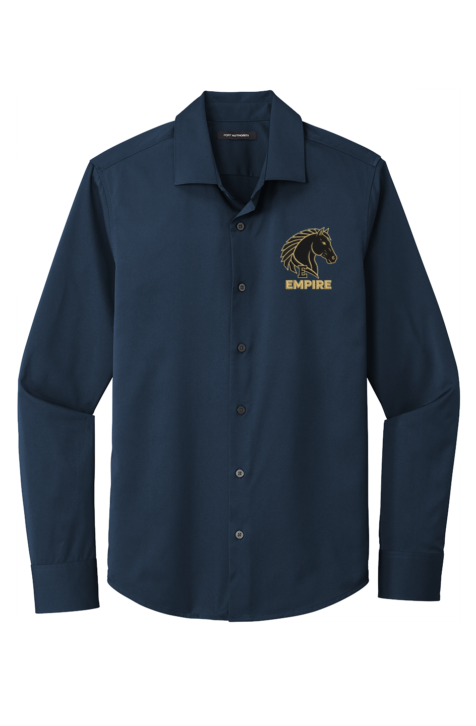 City Stretch Shirt black stallion embroidery