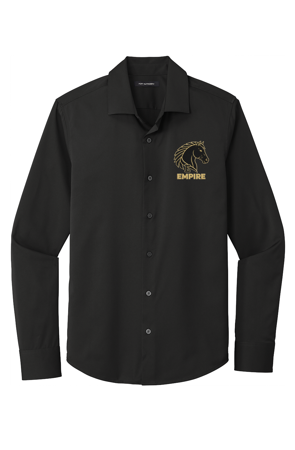 City Stretch Shirt black stallion embroidery