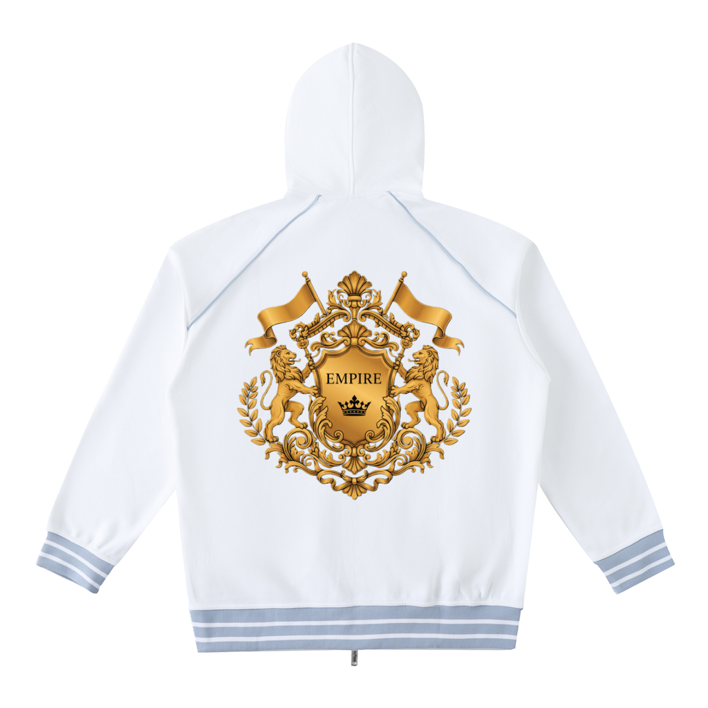 EMPIRE Striped Trim Zip-Up Hoodie — Premium Men's Streetwear