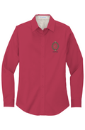 Womens Long Sleeve Easy Care Shirt Empress Mirror embroidery