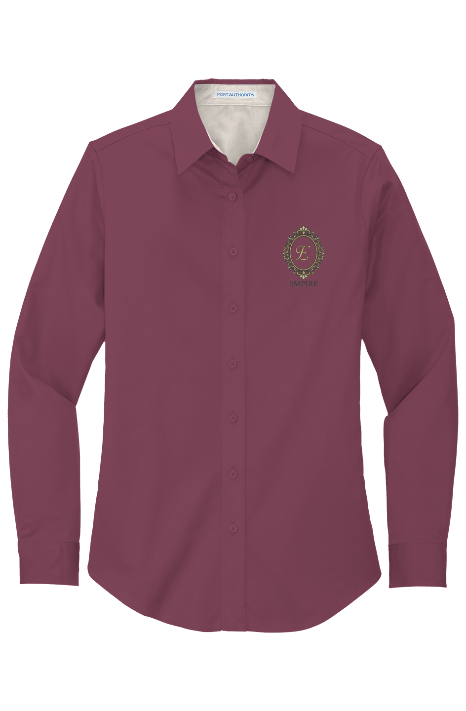 Womens Long Sleeve Easy Care Shirt Empress Mirror embroidery