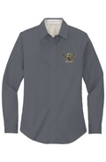 Womens Long Sleeve Easy Care Shirt Gilded Swan embroidery