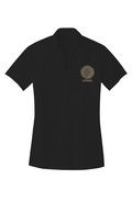 Womens Silk Touch Polo Black Dahlia embroidery