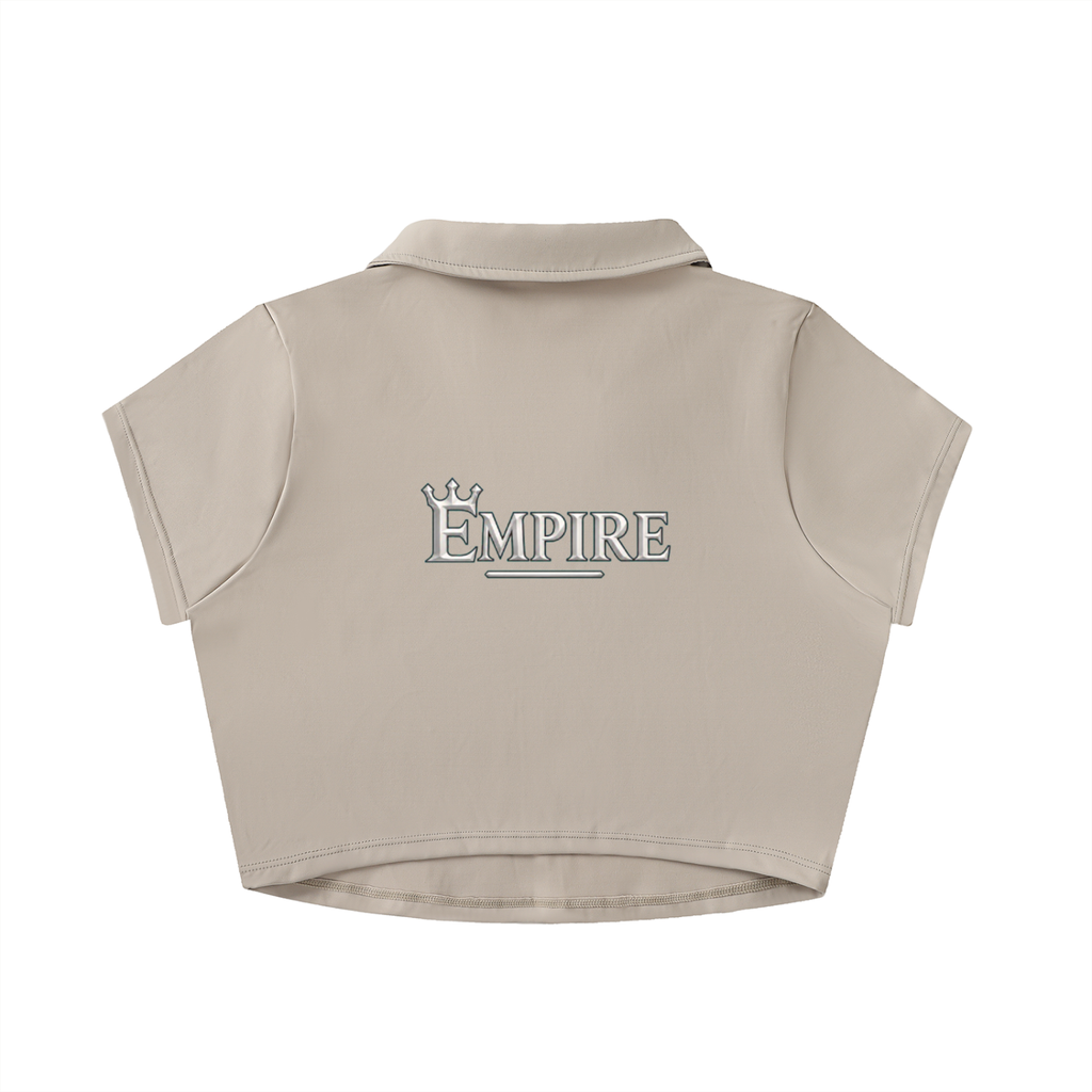 EMPIRE Women's V-Neck Crop Top — Graphite Crowned