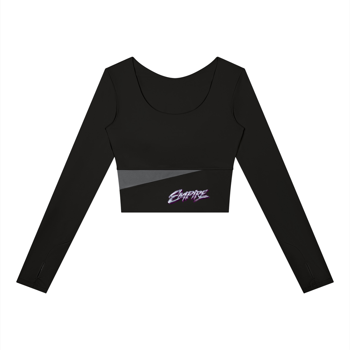EMPIRE Women's Panelled Long-Sleeve Yoga Top — Chrome Signature