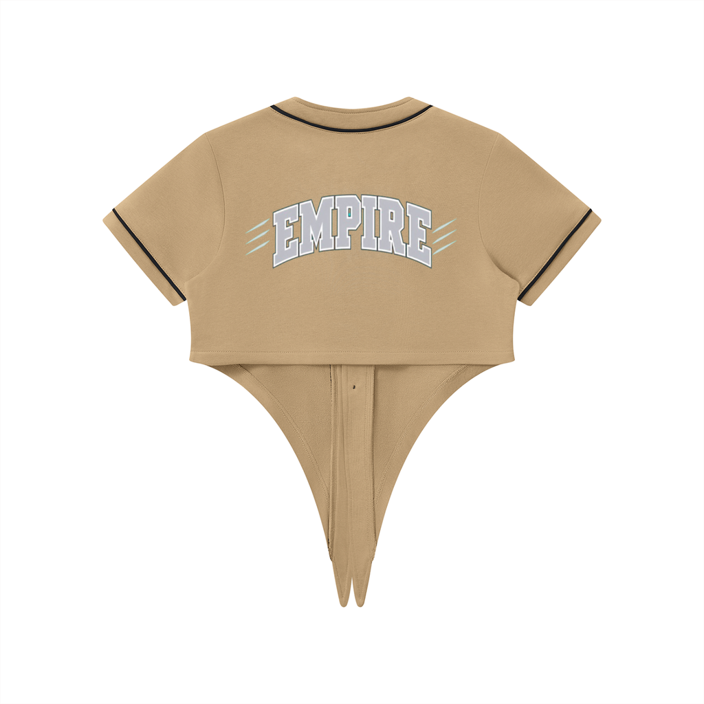 EMPIRE Women's Cropped Baseball Jersey — Silver Signature