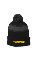Stripe Pom Beanie men embroidery