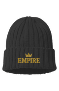 Sustainable Cable Knit Beanie men embroidery